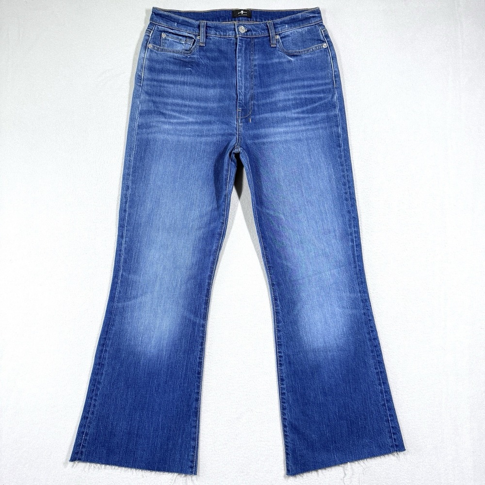 7 For All Mankind Jeans Womens 31 Ultra High‎ Rise Dojo Trouser Jean Cut Off Hem